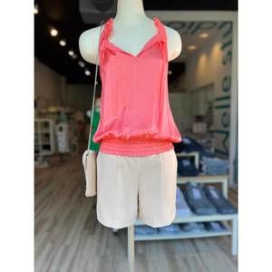 NEW SOFIA COLLECTIONS women's silk tara top in coral